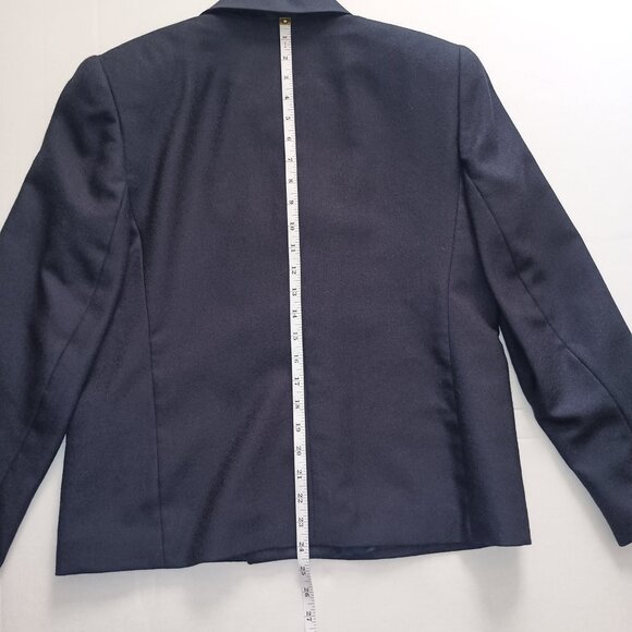 Giorgio Sant Angelo Navy Double Breasted Crop Boxy Wool Blazer Women’s Size 8 - Picture 12 of 15